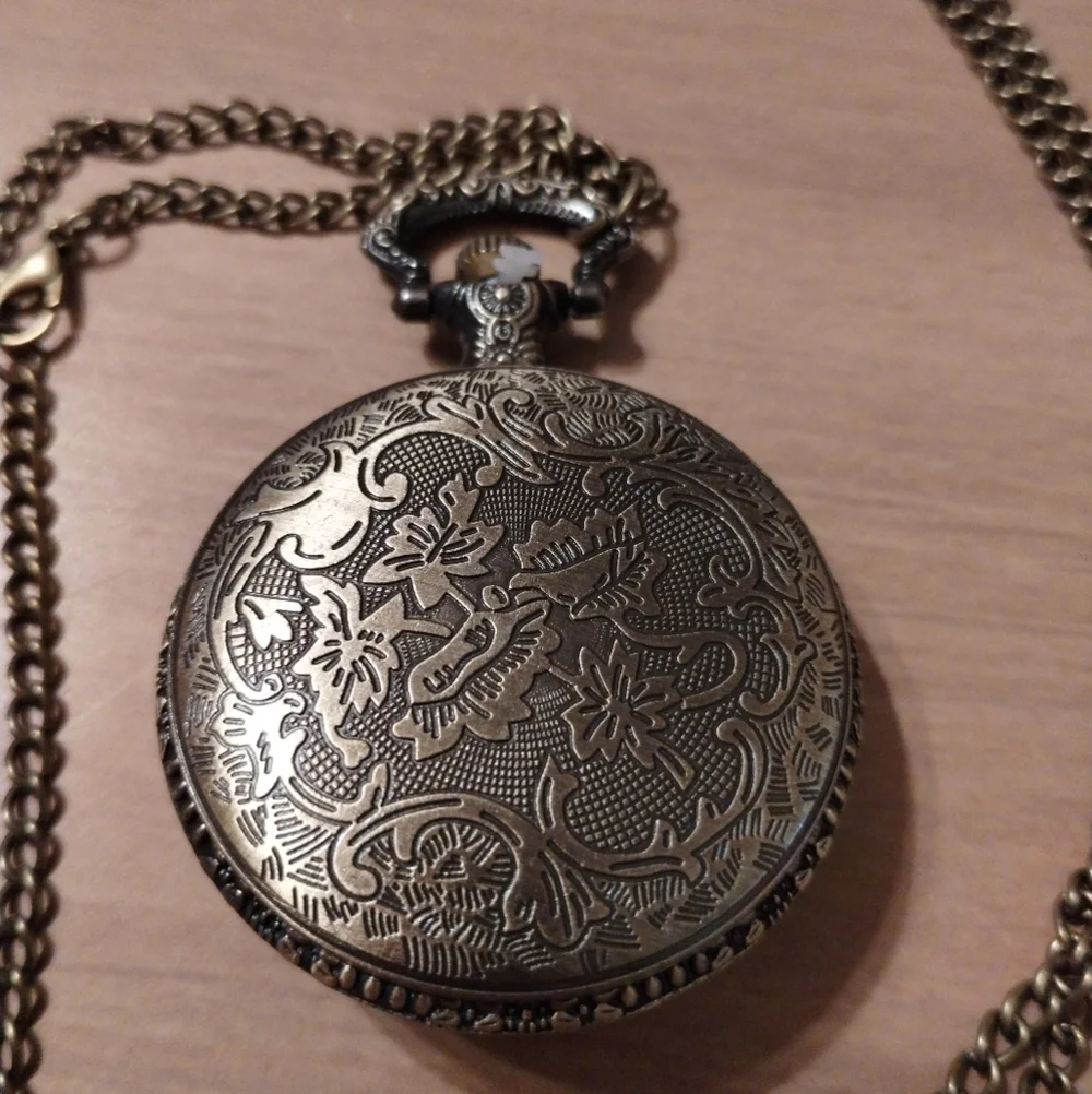 New Men's Firefighter Pocket Watch Necklace